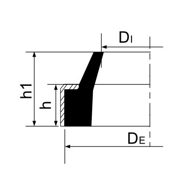 Desenho técnico de Raspador com carcaça de aço