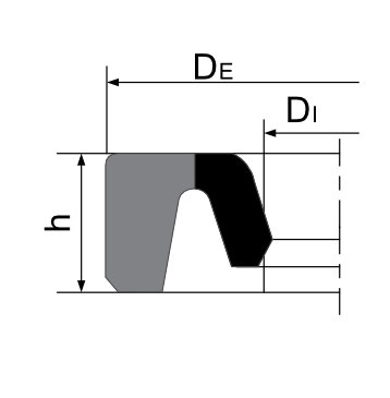 Desenho técnico de Retentor modelo GA